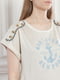 Блуза молочного цвета с принтом | 5702787 | фото 3