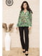Блуза зеленого кольору з квітковим принтом | 5703698 | фото 2