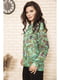 Блуза зеленого цвета с цветочным принтом | 5703698 | фото 3