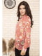 Блуза кораллового цвета с цветочным принтом | 5703699 | фото 3