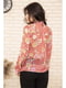 Блуза кораллового цвета с цветочным принтом | 5703699 | фото 4