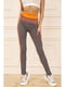 Легінси спортивні сіро-морквяного кольору | 5703820