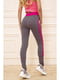 Легінси спортивні сіро-рожевого кольору | 5703821 | фото 4