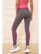 Легінси спортивні сіро-рожевого кольору | 5703822 | фото 4