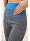 Легінси спортивні сіро-блакитного кольору | 5703828 | фото 5