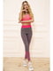 Легінси спортивні сіро-рожевого кольору | 5703830 | фото 2