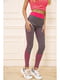 Легінси спортивні сіро-рожевого кольору | 5703830 | фото 3