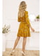 Сукня гірчичного кольору з квітковим принтом | 5703859 | фото 3