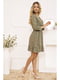 Сукня кольору хакі з квітковим принтом | 5703860 | фото 3