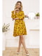 Платье горчичного цвета с цветочным принтом | 5703861 | фото 3