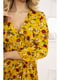 Платье горчичного цвета с цветочным принтом | 5703861 | фото 5
