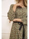 Сукня кольору хакі з квітковим принтом | 5703862 | фото 4