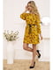 Платье горчичного цвета с цветочным принтом | 5703863 | фото 2