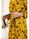 Сукня гірчичного кольору з квітковим принтом | 5703863 | фото 4