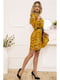 Платье горчичного цвета с цветочным принтом | 5703865 | фото 3