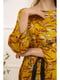 Платье горчичного цвета с цветочным принтом | 5703865 | фото 5