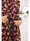 Платье бордовое с цветочным принтом | 5703866 | фото 4