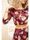 Сукня бордова з квітковим принтом | 5703877 | фото 4