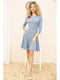 Платье голубого цвета с цветочной вышивкой | 5703889 | фото 2