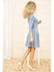 Платье голубого цвета с цветочной вышивкой | 5703889 | фото 4