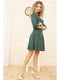 Сукня зеленого кольору з квітковою вишивкою | 5703890 | фото 2