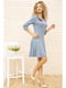 Платье голубого цвета с цветочной вышивкой | 5703895 | фото 2