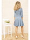 Платье голубого цвета с цветочной вышивкой | 5703895 | фото 3