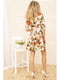 Платье бежевого цвета с цветочным принтом | 5703918 | фото 4