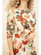 Платье бежевого цвета с цветочным принтом | 5703918 | фото 5