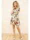 Платье бирюзового цвета с цветочным принтом | 5703919 | фото 2