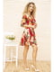 Платье бордовое с цветочным принтом | 5703920 | фото 2