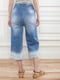 Кюлоты джинсовые голубые | 5707002 | фото 6