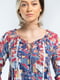 Блуза комбинированного цвета с принтом | 5510114 | фото 4