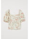 Блуза молочного кольору в квітковий принт | 5712351