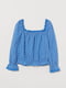 Блуза синяя с узором | 5702719