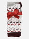 Шкарпетки біло-бордового кольору з принтом | 5707210