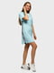 Платье голубое с принтом | 5721211 | фото 2
