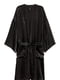 Халат-кимоно черный с цветочной вышивкой | 5722398
