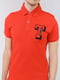 Футболка-поло морквяного кольору з логотипом | 5725462