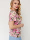 Блуза розовая в цветочный принт | 5729108 | фото 3