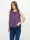 Блуза фіолетова у квітковий принт | 5729568