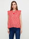 Блуза коралового кольору в квітковий принт | 5729570