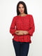 Блуза красного цвета в цветочный принт | 5729578