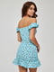 Платье мятного цвета с цветочным принтом | 5733668 | фото 3