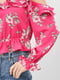 Блуза яскраво-рожева з квітковим принтом | 5711541 | фото 4