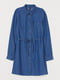 Платье-рубашка синее | 5734277
