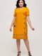 Сукня гірчичного кольору з принтом | 5734816