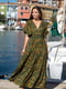 Сукня кольору хакі в принт | 5739970 | фото 3