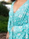 Платье бирюзового цвета в принт | 5739972 | фото 5