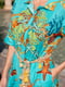 Платье бирюзового цвета в принт | 5739973 | фото 3